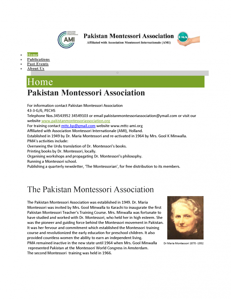 free online montessori course with certificate in pakistan